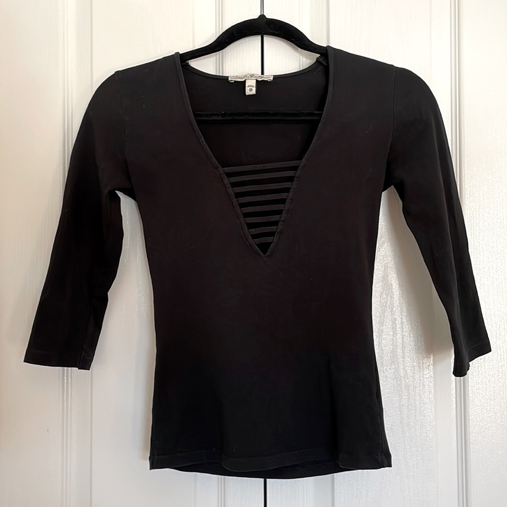 Express One Eleven Black 3/4th Sleeve Top - Size XS